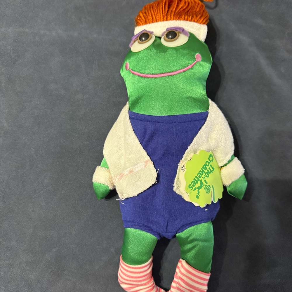Green Plush Frog Doll with Orange Hair - Jane Ponda